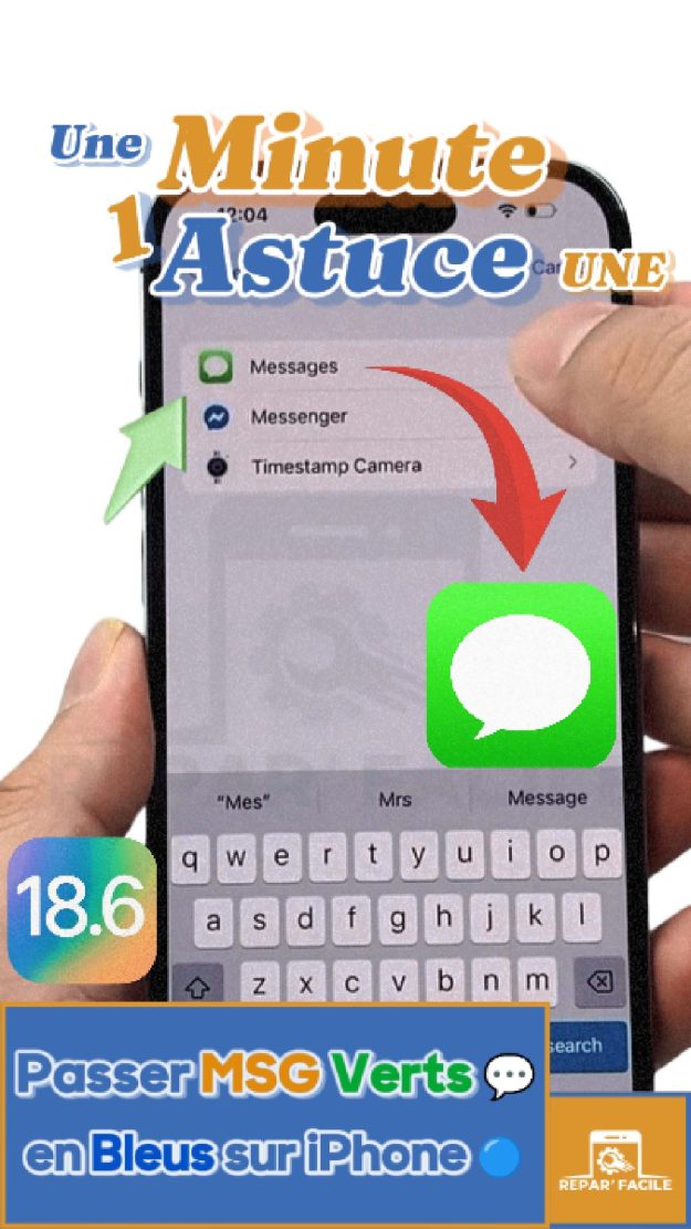 Transformer messages verts en bleus sur iPhone