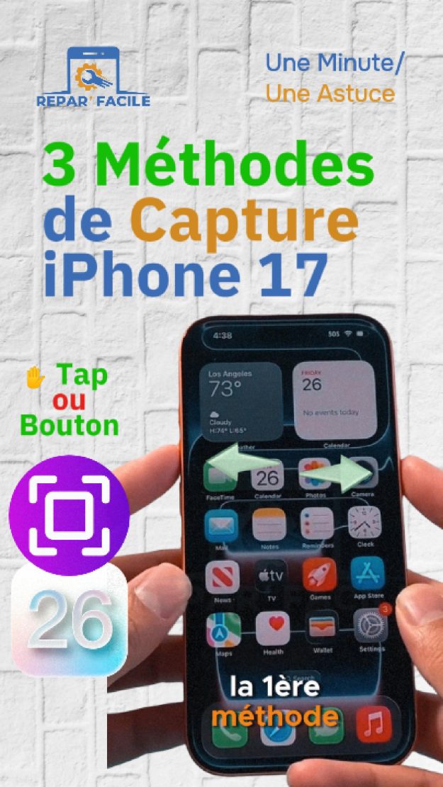 Faire une Capture d’Écran sur iPhone 17 Pro (iOS 26)
