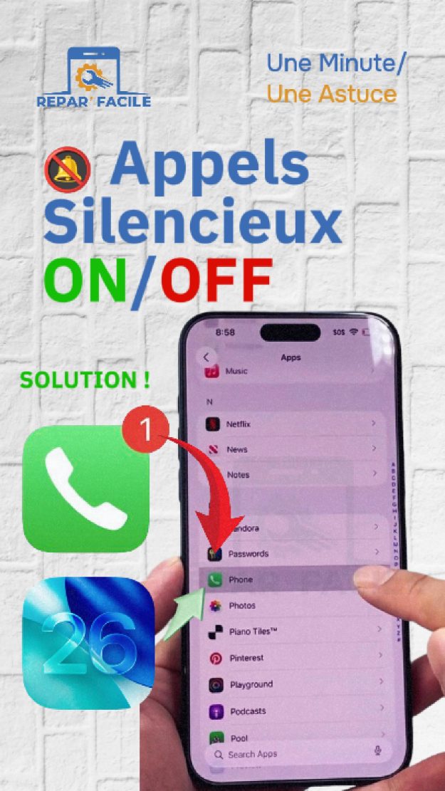 Activer ou Désactiver le Silence des Appels iPhone (iOS 26)