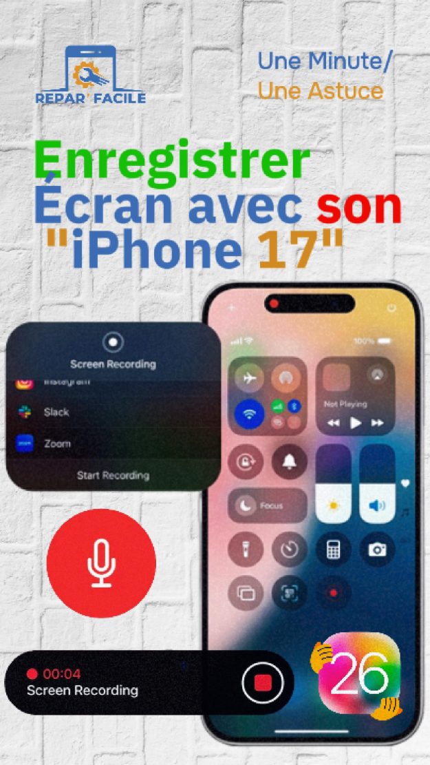 Enregistrer l’écran avec le son sur iPhone 17 Pro