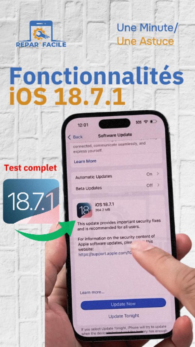 iOS 18.7.1 : sécurisez et mettez à jour votre iPhone