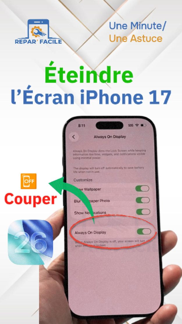 Éteindre écran iPhone 17 - Tutoriel rapide