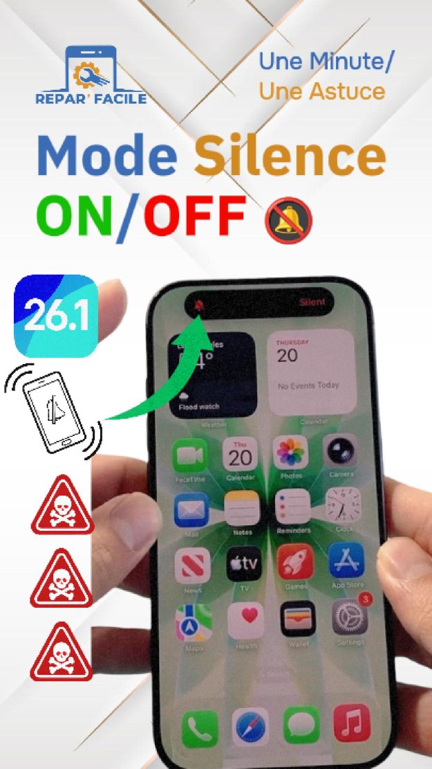 Mode silencieux iPhone 17 - Activer & désactiver