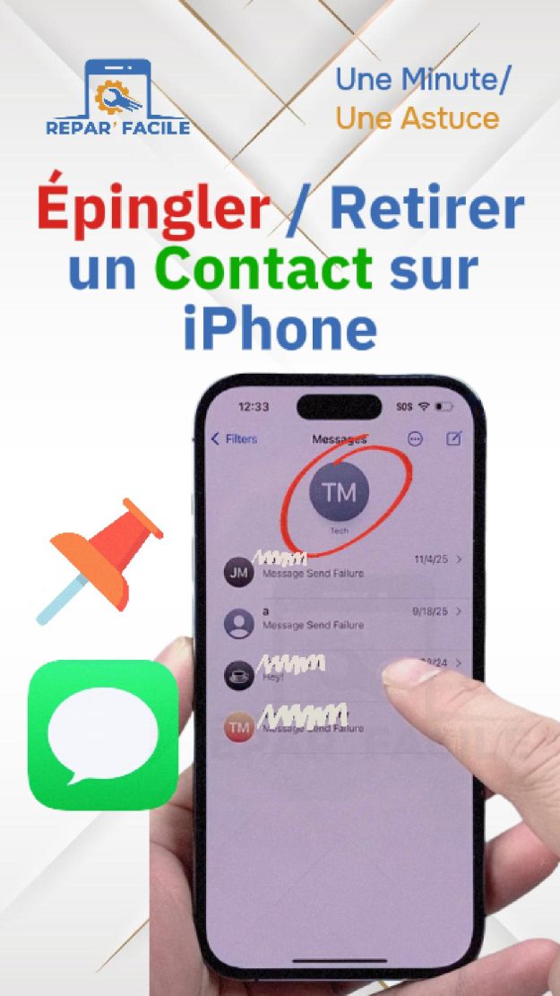 Épingler un contact dans Messages sur iPhone - Astuce iOS