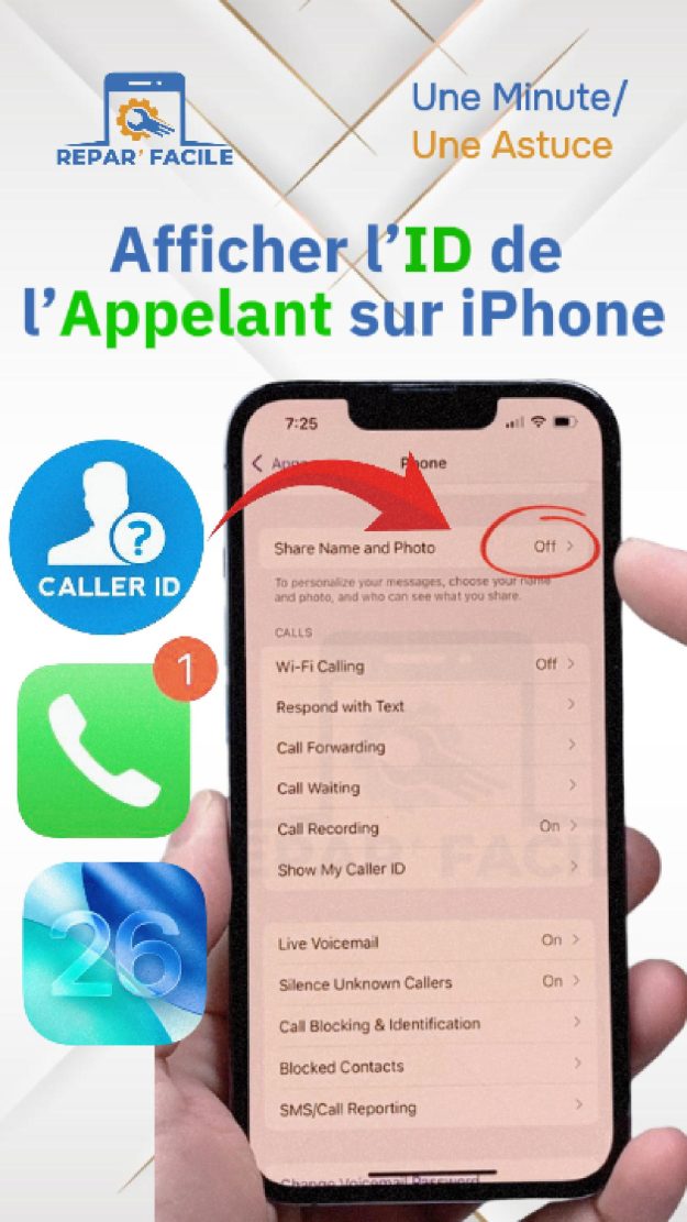 Activer l’identification de l’appelant sur iPhone (Caller ID)