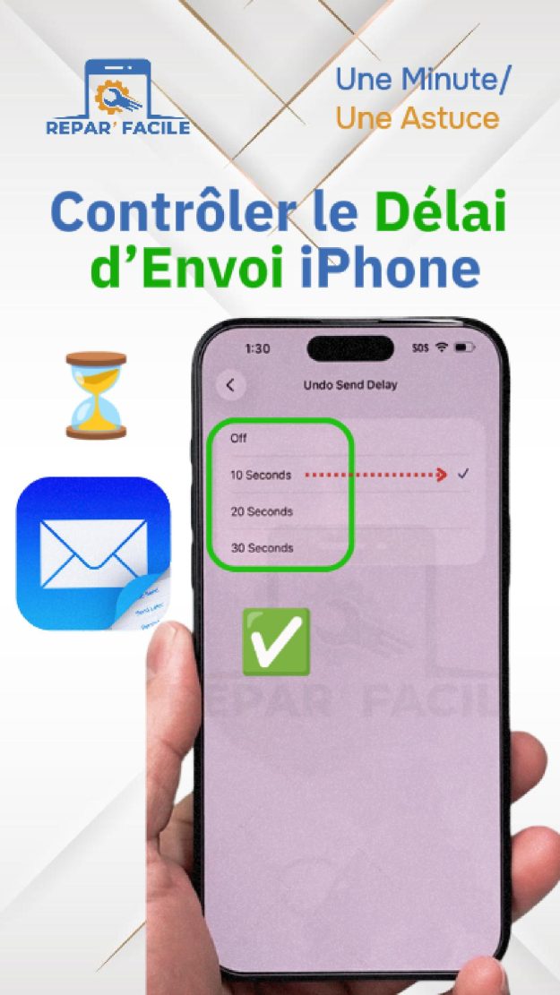 Activer ou Désactiver le délai d’envoi email iPhone