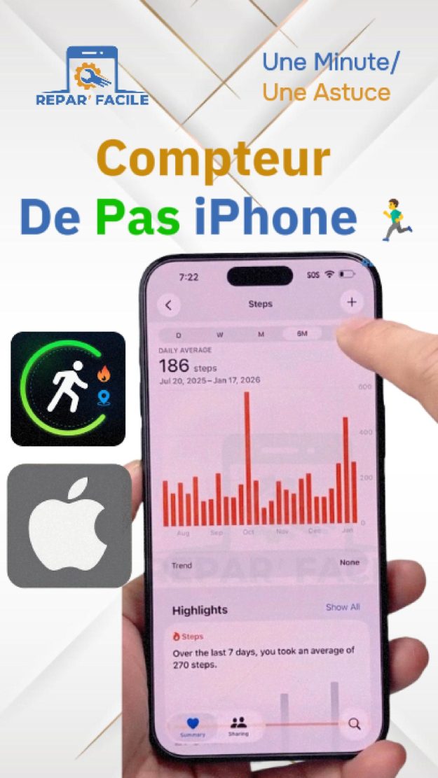 Voir le nombre de pas sur iPhone facilement