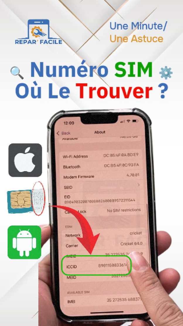 Vérifier le numéro de carte SIM sur iPhone et Android