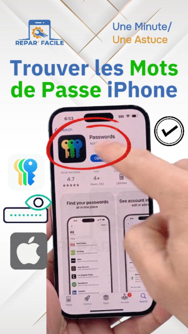 Retrouver mots de passe sur iPhone facilement