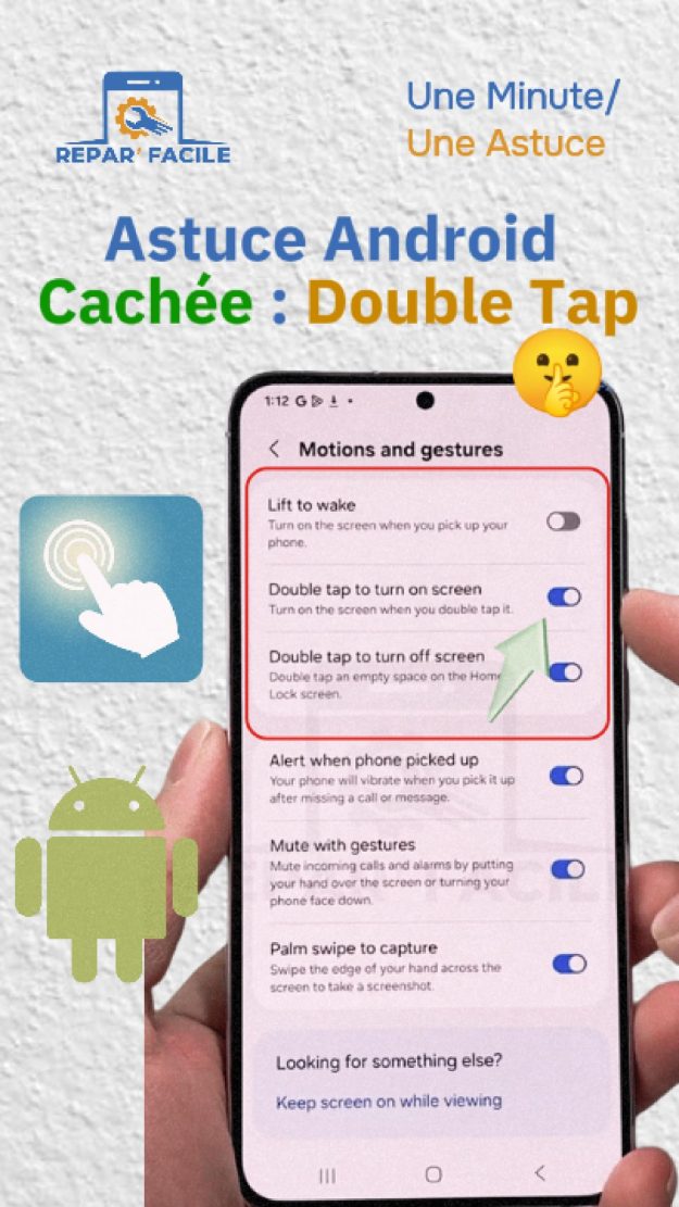 Double appui pour écran Android : activer ou désactiver