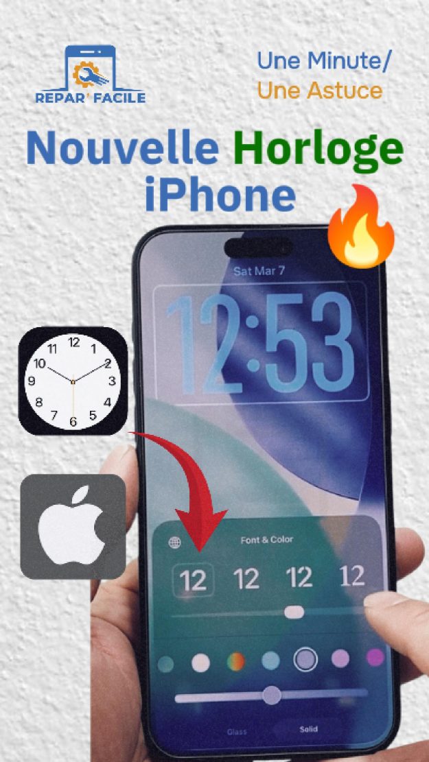 Modifier horloge écran verrouillé iPhone