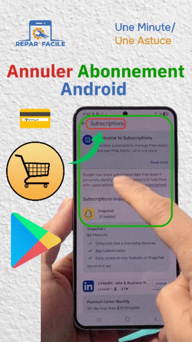 Annuler abonnements applications Android facilement