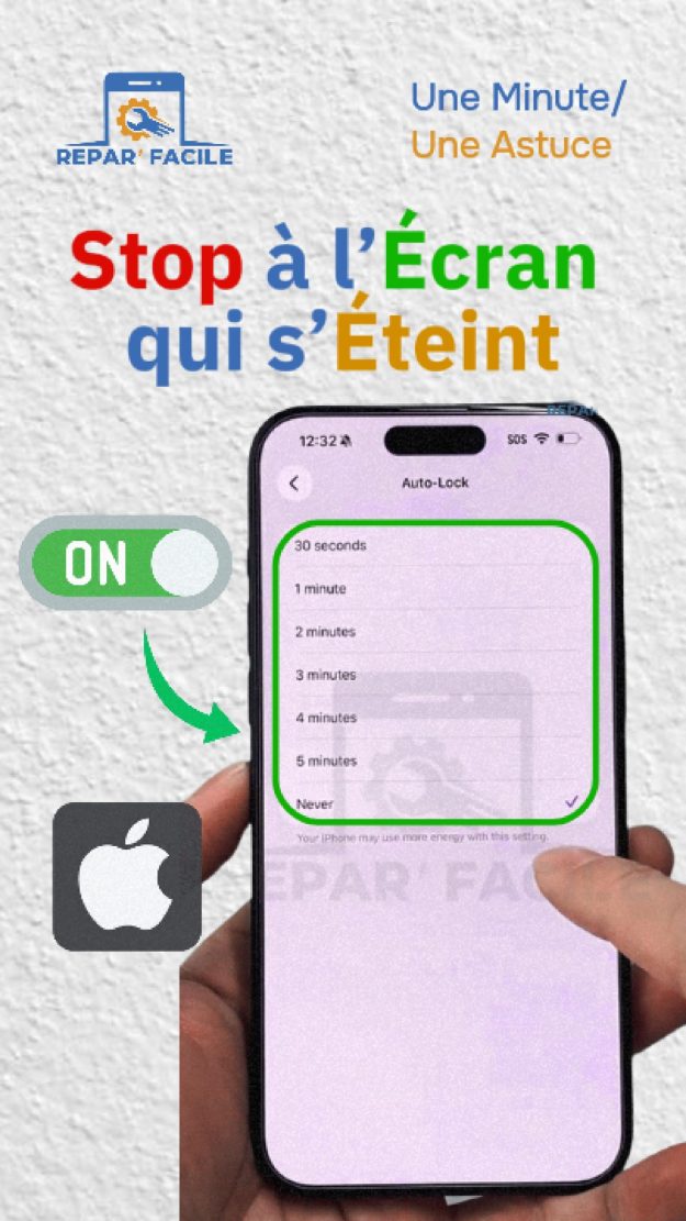Empêcher l’écran iPhone de s’éteindre automatiquement