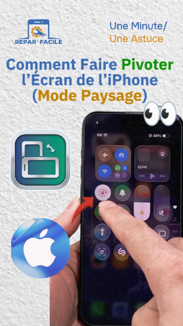 Activer la rotation écran iPhone