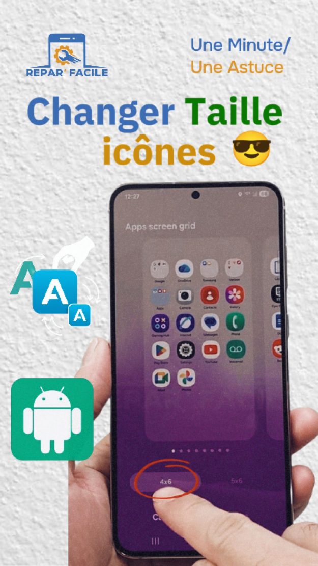 Changer taille icônes Android facilement