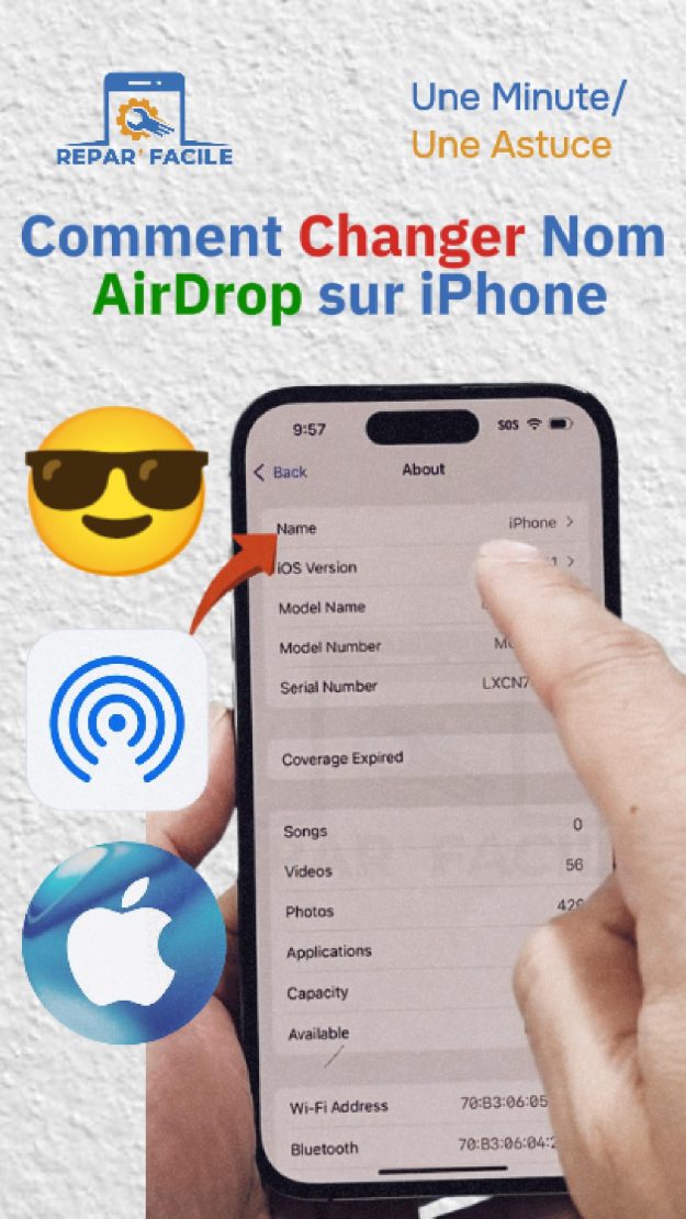 Changer nom AirDrop iPhone facilement