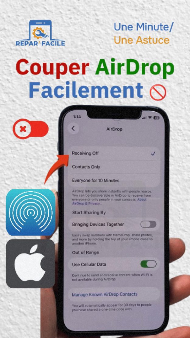 Désactiver AirDrop iPhone facilement