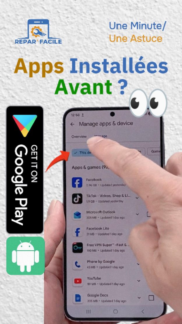 Historique Play Store : voir apps téléchargées