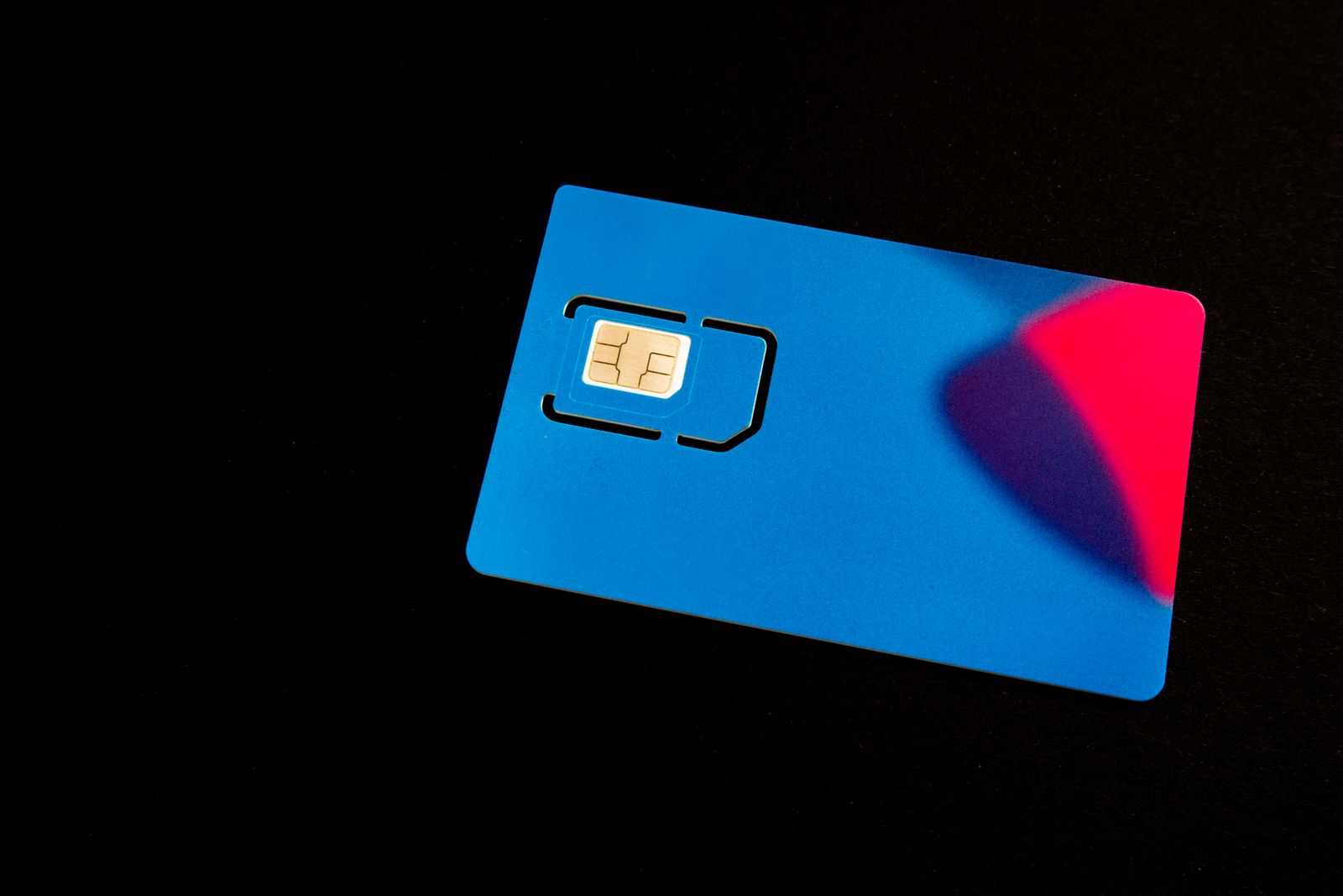 Carte SIM bleue en gros plan