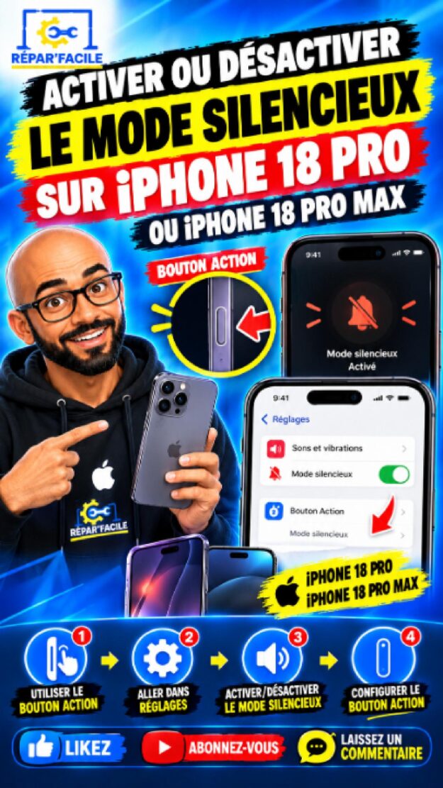 Comment activer ou désactiver le mode silencieux sur iPhone 18 Pro et 18 Pro Max ?
